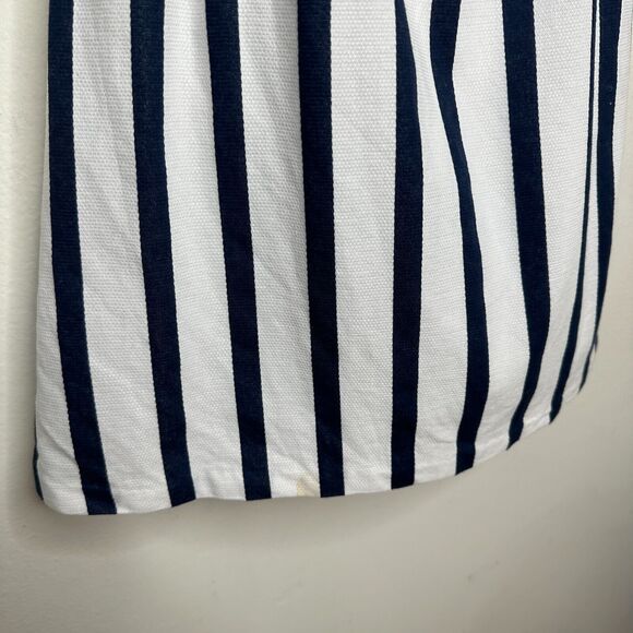 Topshop Navy and White Stripe Triangle Waist Cutout VNeck Nautical Mini Dress 4 - Picture 4 of 14